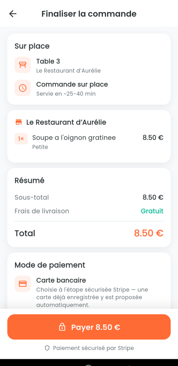 Paiement sécurisé par Stripe